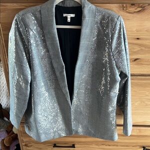 Women's Gray Sequin Blazer XXL
